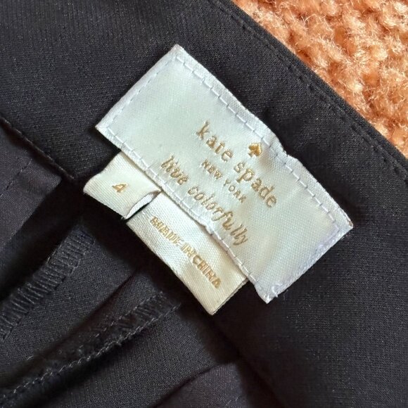 NWOT Kate Spade New York Side Zip Ankle Ponte Pants Size 4 Black Stretch - Picture 8 of 14